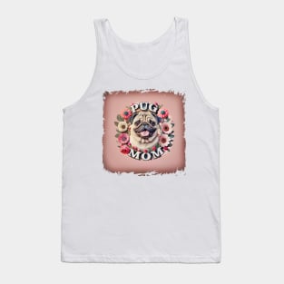 Pug Mom & Flowers Tank Top